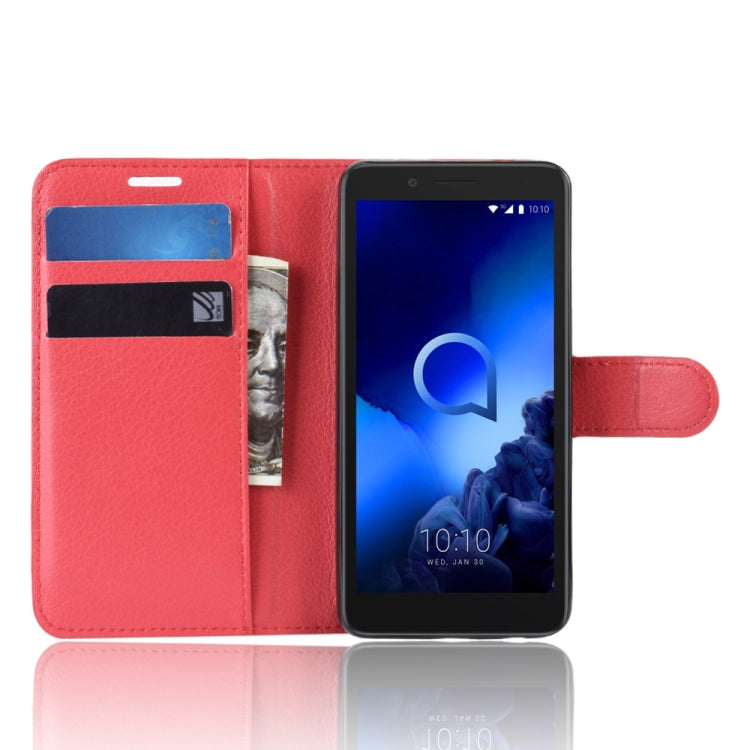 Litchi Texture Horizontal Flip Leather Case for Alcatel 1C 2019, with Holder & Card Slots & Wallet