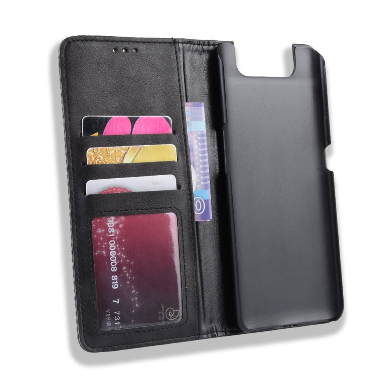 Magnetic Buckle Retro Crazy Horse Texture Horizontal Flip Leather Case for Galaxy A80 / A90, with Holder & Card Slots & Photo Frame