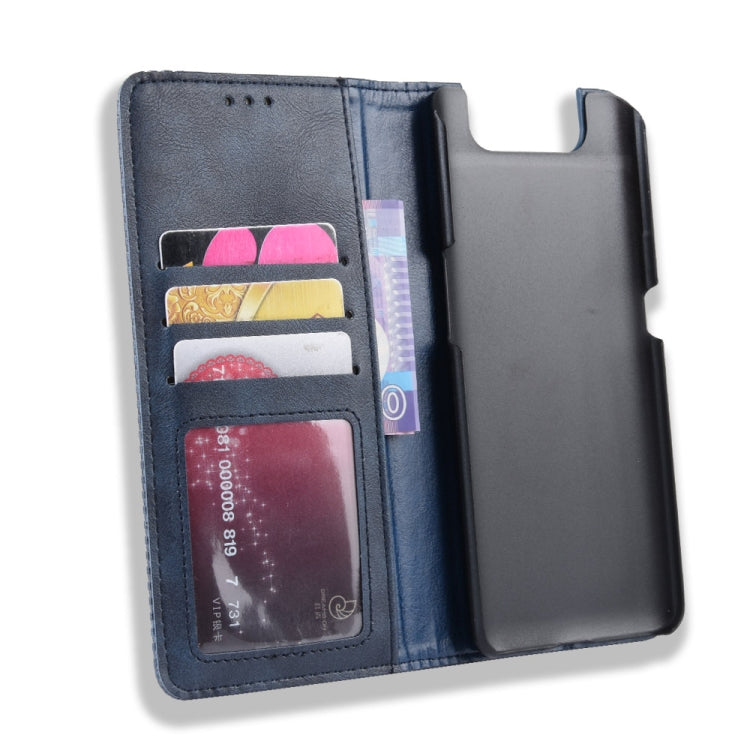 Magnetic Buckle Retro Crazy Horse Texture Horizontal Flip Leather Case for Galaxy A80 / A90, with Holder & Card Slots & Photo Frame