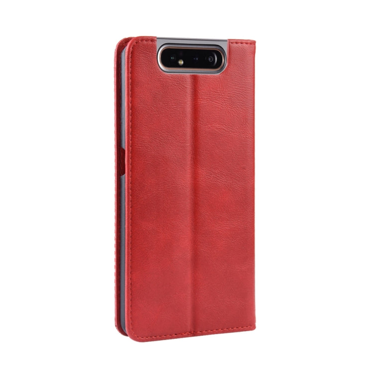 Magnetic Buckle Retro Crazy Horse Texture Horizontal Flip Leather Case for Galaxy A80 / A90, with Holder & Card Slots & Photo Frame