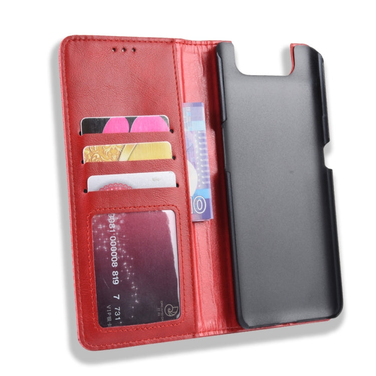 Magnetic Buckle Retro Crazy Horse Texture Horizontal Flip Leather Case for Galaxy A80 / A90, with Holder & Card Slots & Photo Frame