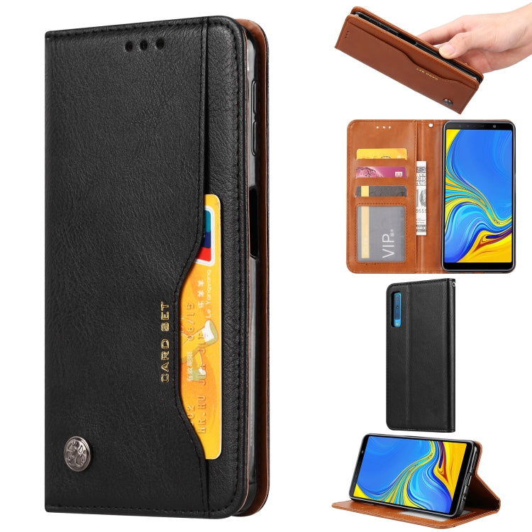 Knead Skin Texture Horizontal Flip Leather Case for Galaxy A7 (2018) / A750, with Photo Frame & Holder & Card Slots & Wallet