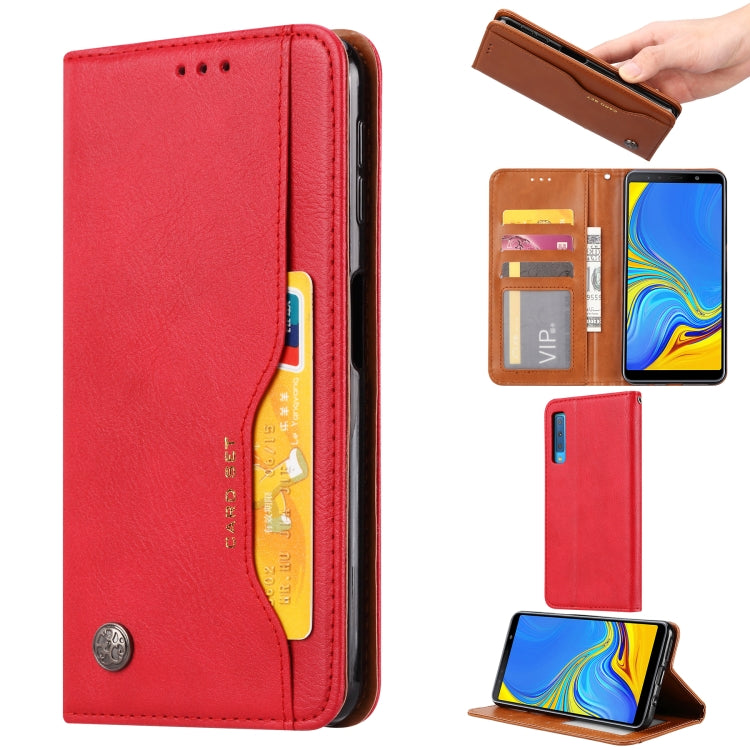 Knead Skin Texture Horizontal Flip Leather Case for Galaxy A7 (2018) / A750, with Photo Frame & Holder & Card Slots & Wallet