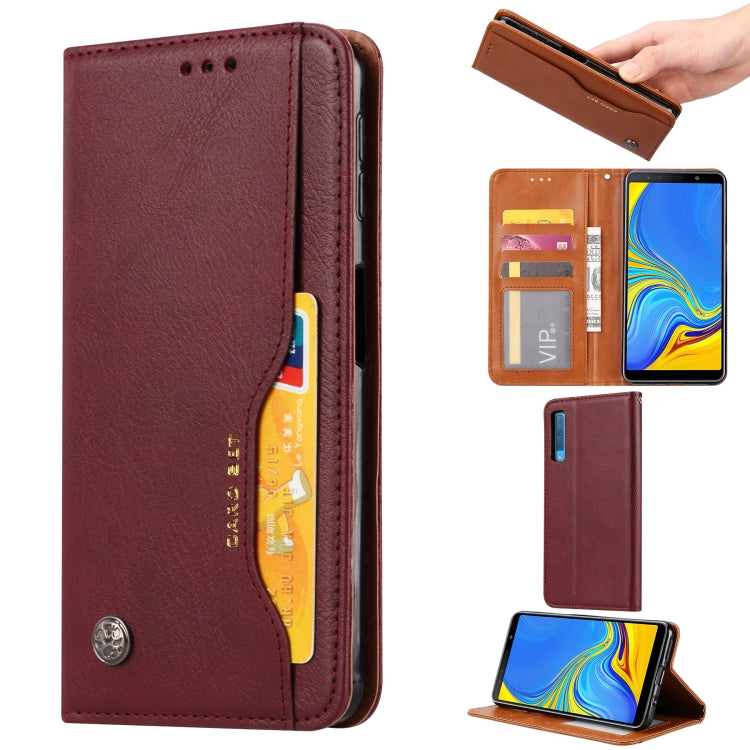 Knead Skin Texture Horizontal Flip Leather Case for Galaxy A7 (2018) / A750, with Photo Frame & Holder & Card Slots & Wallet