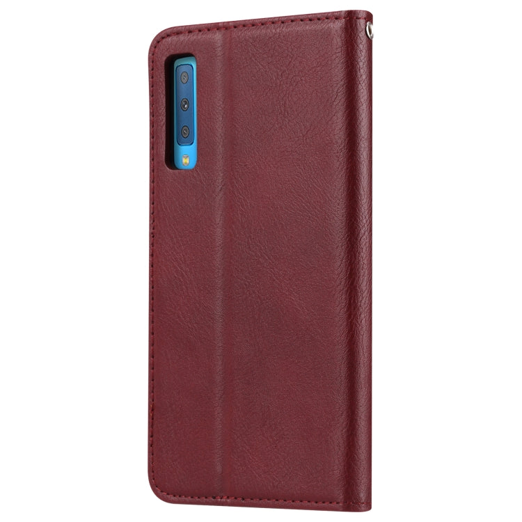 Knead Skin Texture Horizontal Flip Leather Case for Galaxy A7 (2018) / A750, with Photo Frame & Holder & Card Slots & Wallet