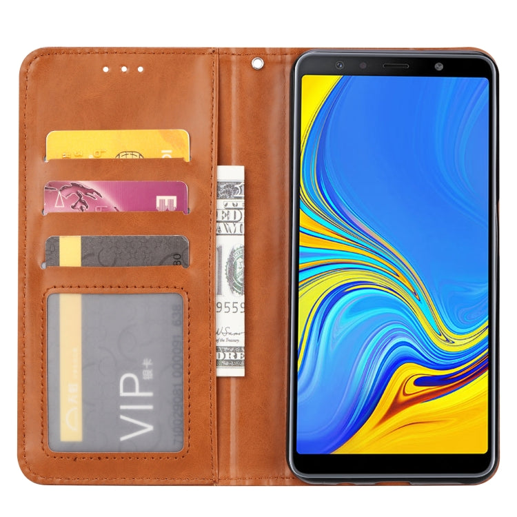 Knead Skin Texture Horizontal Flip Leather Case for Galaxy A7 (2018) / A750, with Photo Frame & Holder & Card Slots & Wallet