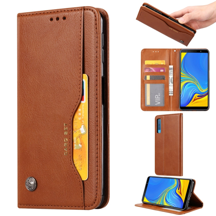 Knead Skin Texture Horizontal Flip Leather Case for Galaxy A7 (2018) / A750, with Photo Frame & Holder & Card Slots & Wallet