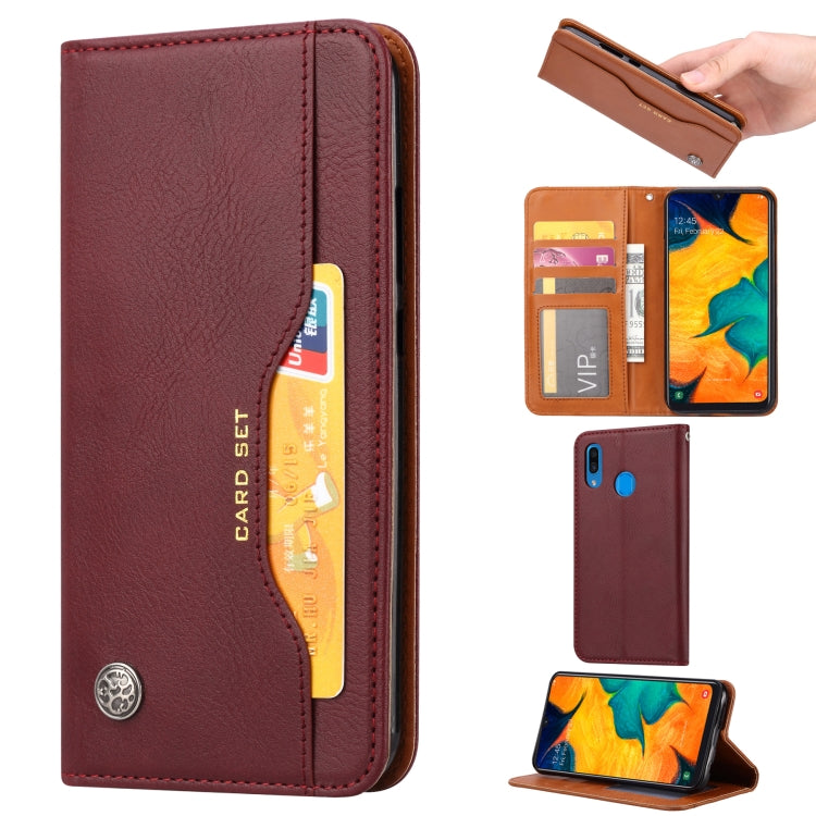 Knead Skin Texture Horizontal Flip Leather Case for Samsung Galaxy A30, with Photo Frame & Holder & Card Slots & Wallet