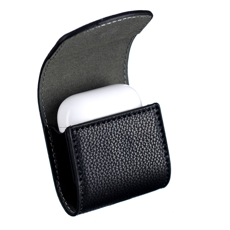 Lychee Wireless Bluetooth Headset Charging Box Leather Case for Apple Airpods