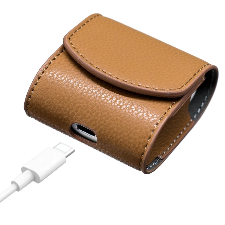 Lychee Wireless Bluetooth Headset Charging Box Leather Case for Apple Airpods