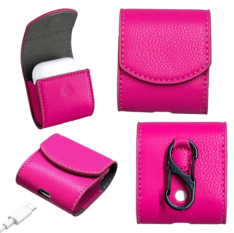 Lychee Wireless Bluetooth Headset Charging Box Leather Case for Apple Airpods