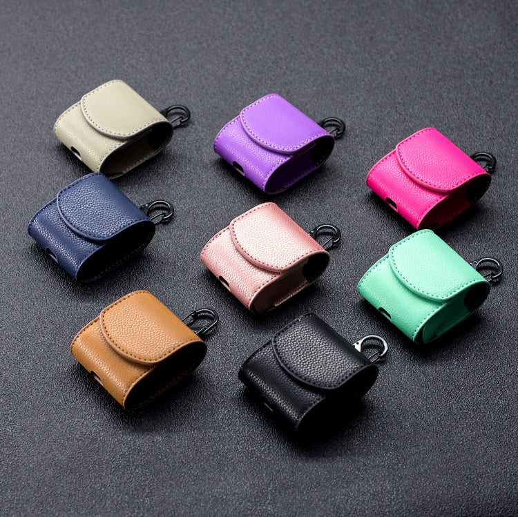 Lychee Wireless Bluetooth Headset Charging Box Leather Case for Apple Airpods