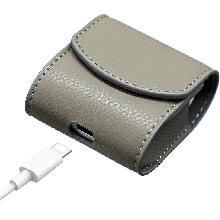 Lychee Wireless Bluetooth Headset Charging Box Leather Case for Apple Airpods