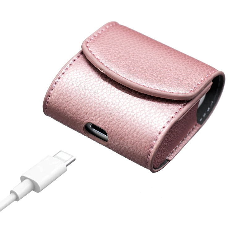 Lychee Wireless Bluetooth Headset Charging Box Leather Case for Apple Airpods