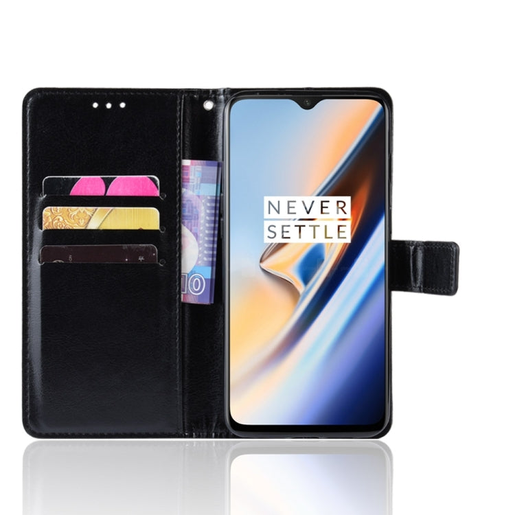 Retro Crazy Horse Texture Horizontal Flip Leather Case for OnePlus 7, with Holder & Card Slots & Photo Frame