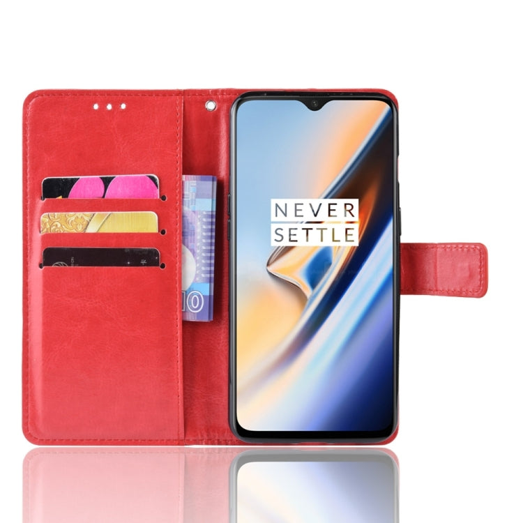 Retro Crazy Horse Texture Horizontal Flip Leather Case for OnePlus 7, with Holder & Card Slots & Photo Frame