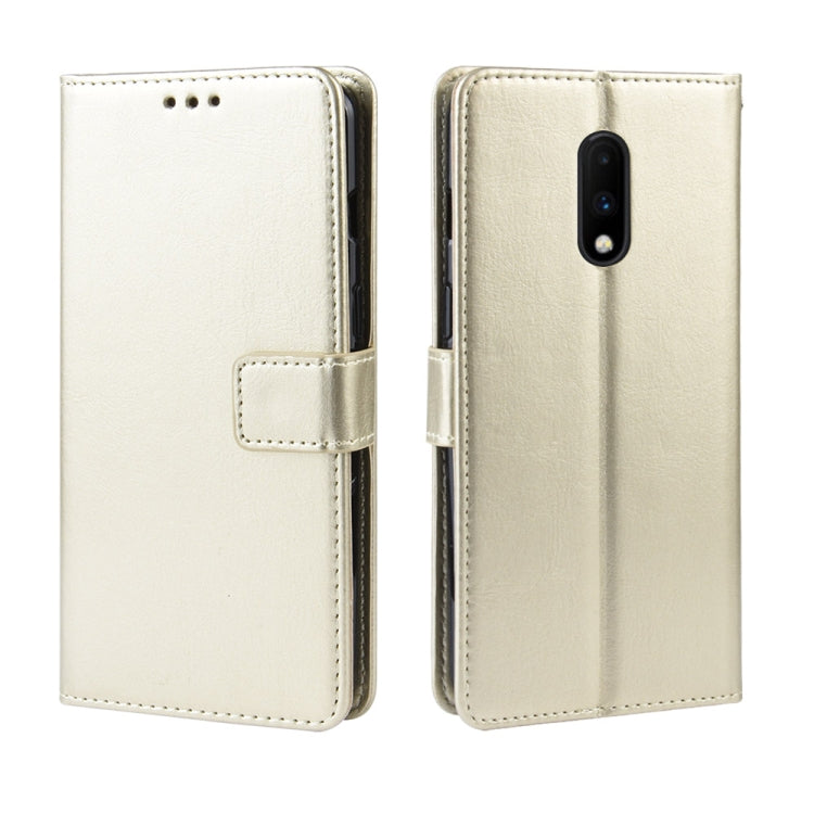 Retro Crazy Horse Texture Horizontal Flip Leather Case for OnePlus 7, with Holder & Card Slots & Photo Frame