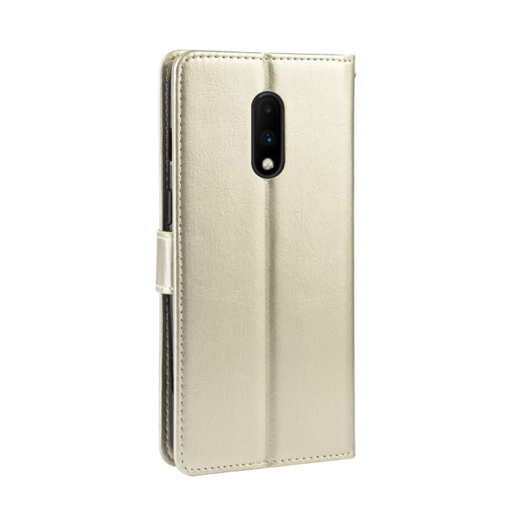 Retro Crazy Horse Texture Horizontal Flip Leather Case for OnePlus 7, with Holder & Card Slots & Photo Frame