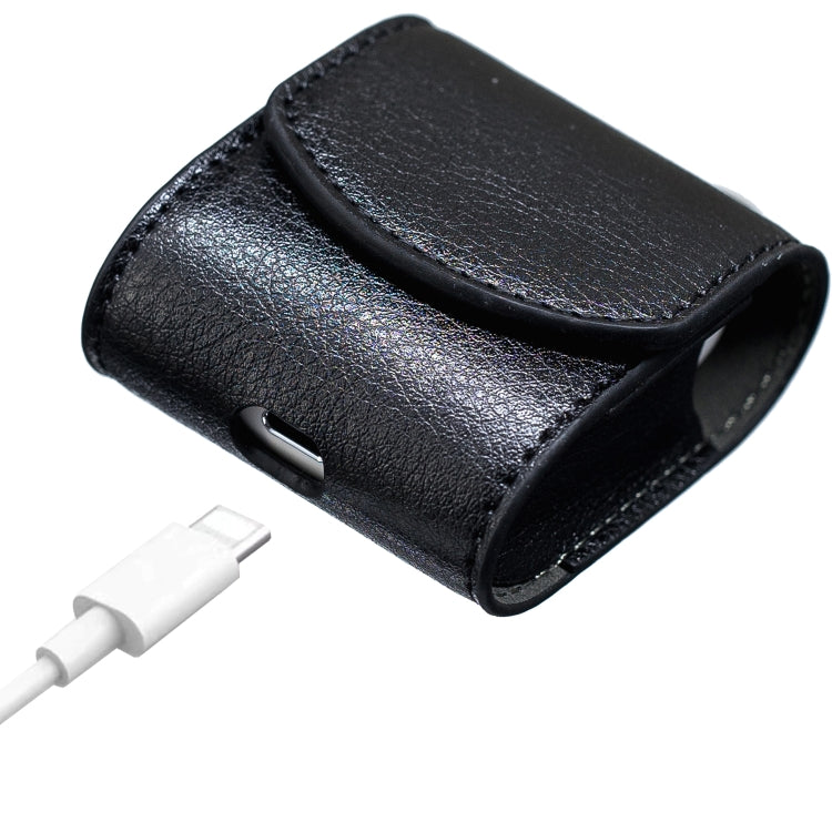 Oil Pattern Wireless Bluetooth Headset Charging Box Leather Case for Apple Airpods