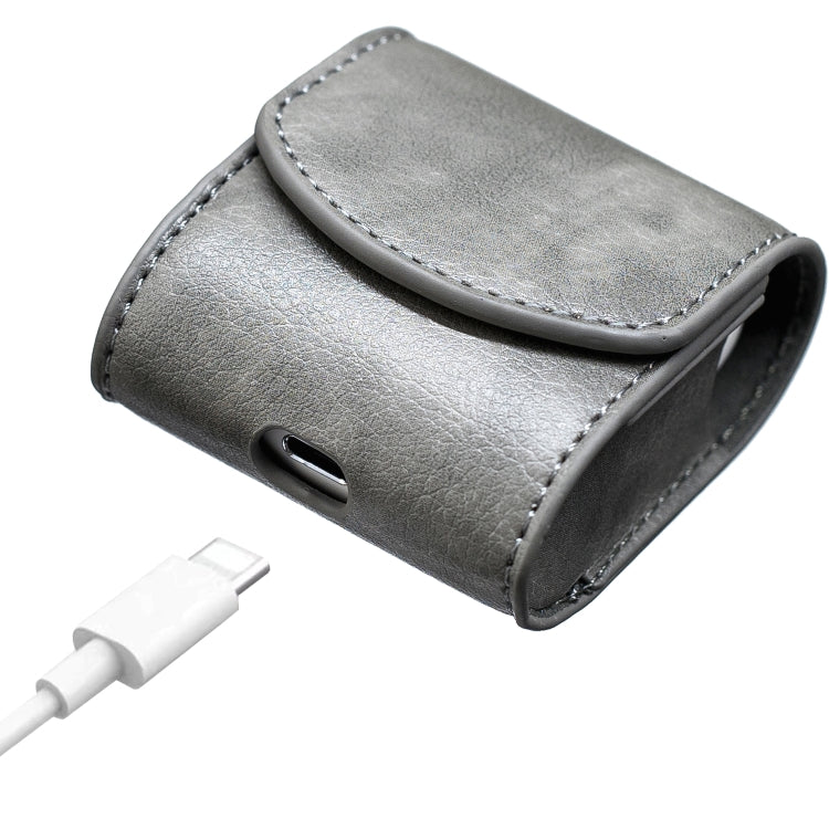 Oil Pattern Wireless Bluetooth Headset Charging Box Leather Case for Apple Airpods