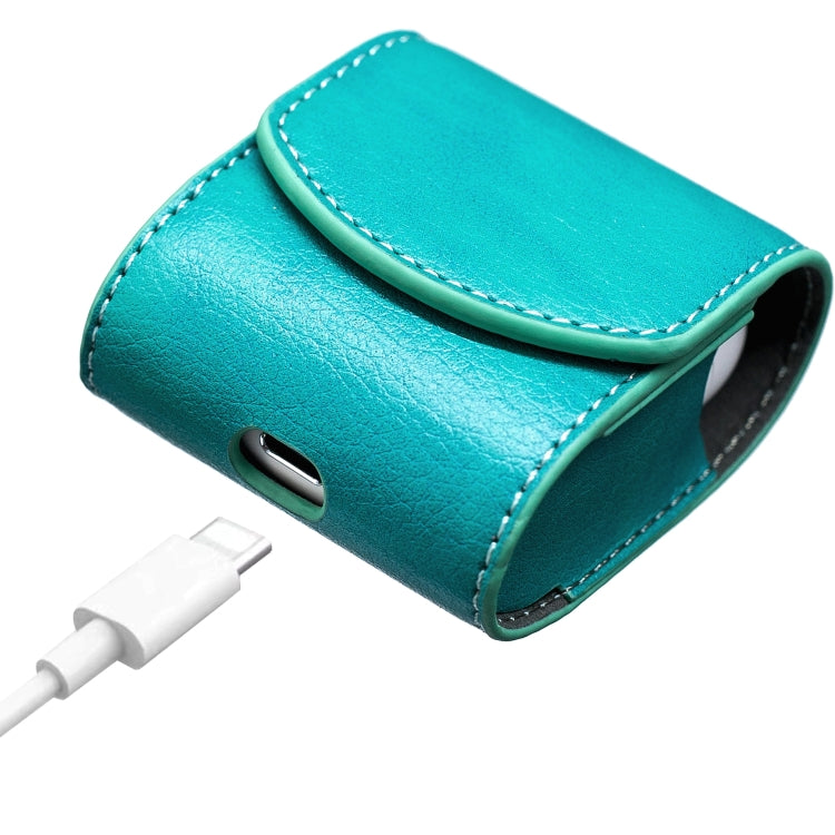 Oil Pattern Wireless Bluetooth Headset Charging Box Leather Case for Apple Airpods