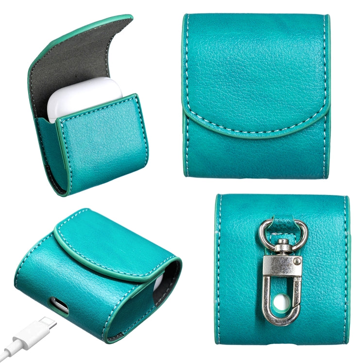 Oil Pattern Wireless Bluetooth Headset Charging Box Leather Case for Apple Airpods