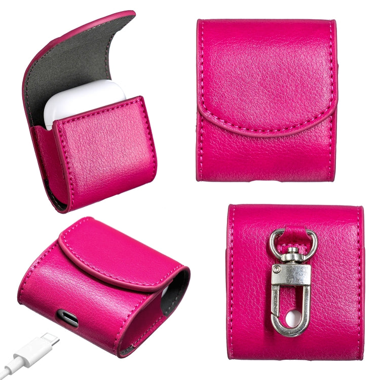 Oil Pattern Wireless Bluetooth Headset Charging Box Leather Case for Apple Airpods