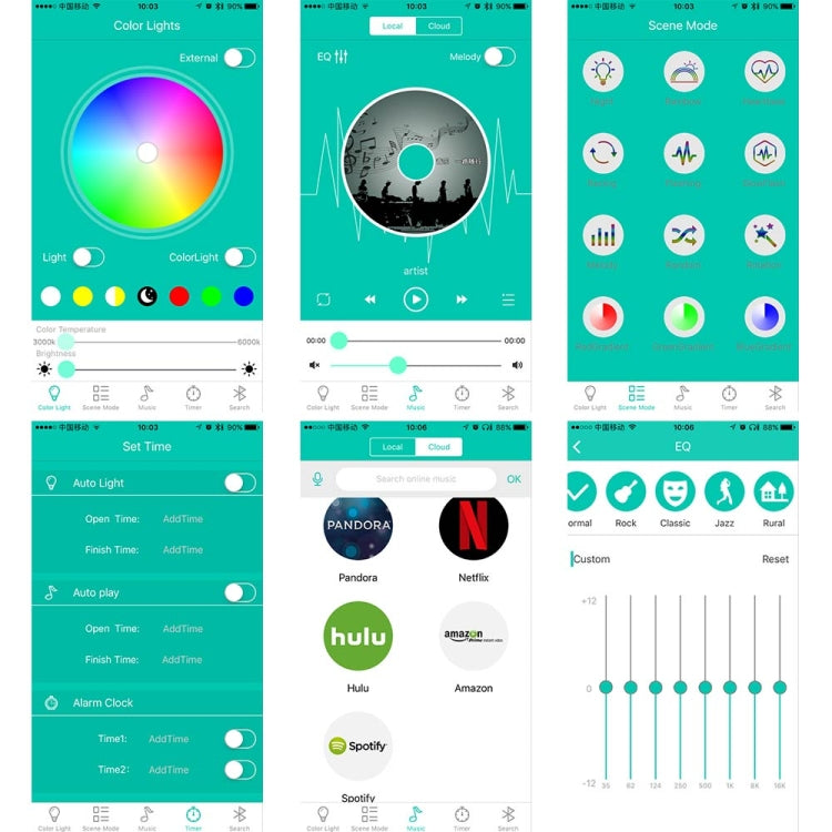 YouOKLight YK2302 36W Stepless Dimming Multi-color Bluetooth Phone APP Control Music Ceiling Lamp, AC 220V