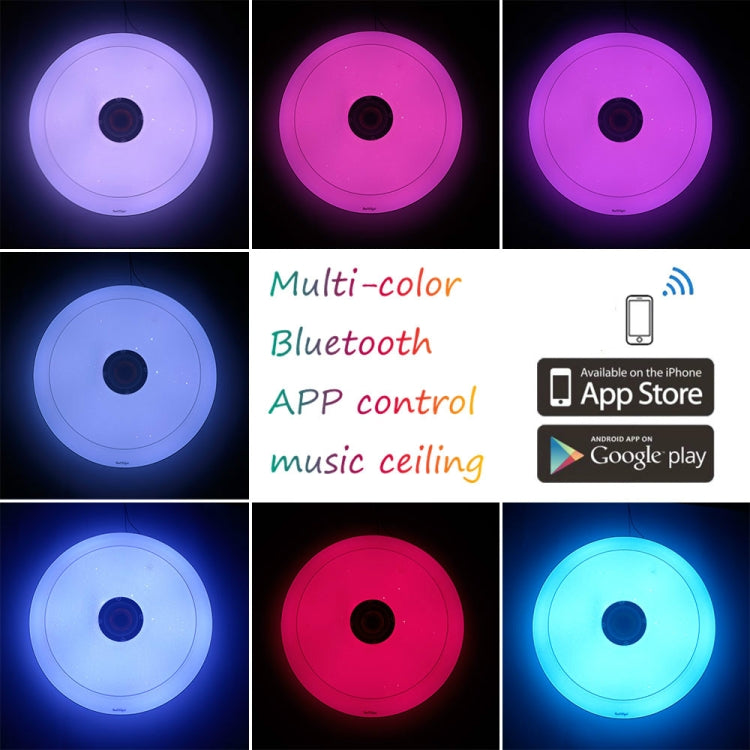 YouOKLight YK2302 36W Stepless Dimming Multi-color Bluetooth Phone APP Control Music Ceiling Lamp, AC 220V