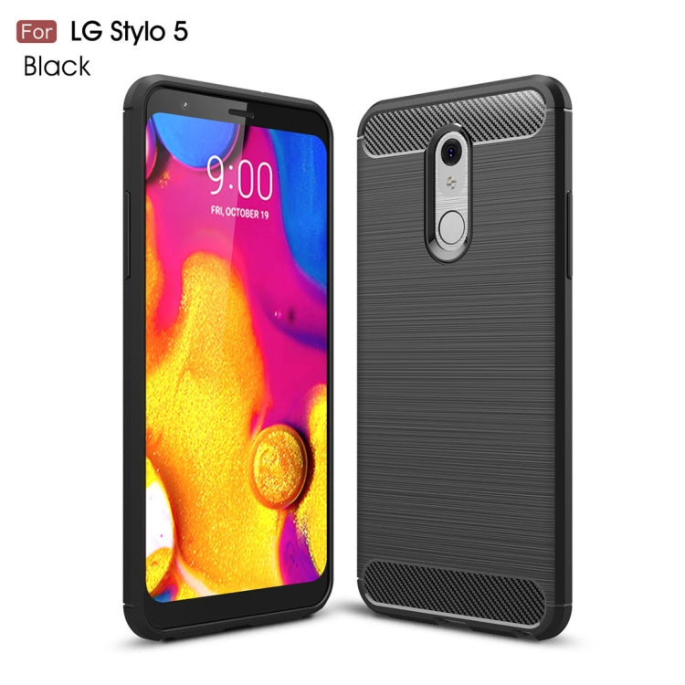 Brushed Texture Carbon Fiber TPU Case for LG Stylo 5