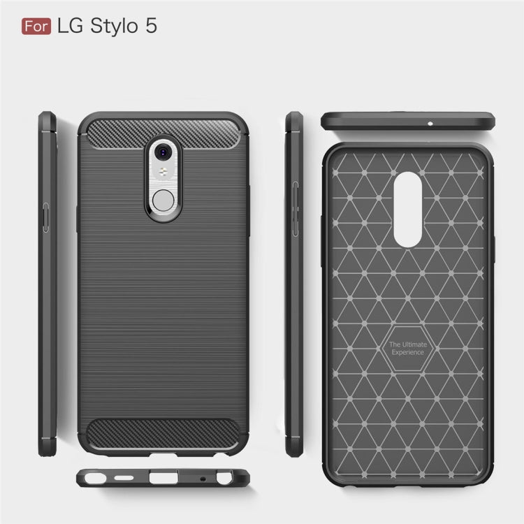 Brushed Texture Carbon Fiber TPU Case for LG Stylo 5