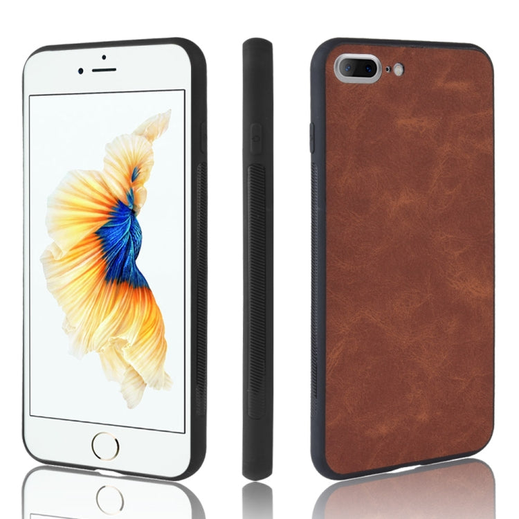 Shockproof Sheep Skin PC + PU + TPU Case For iPhone 7 / 8(Brown)