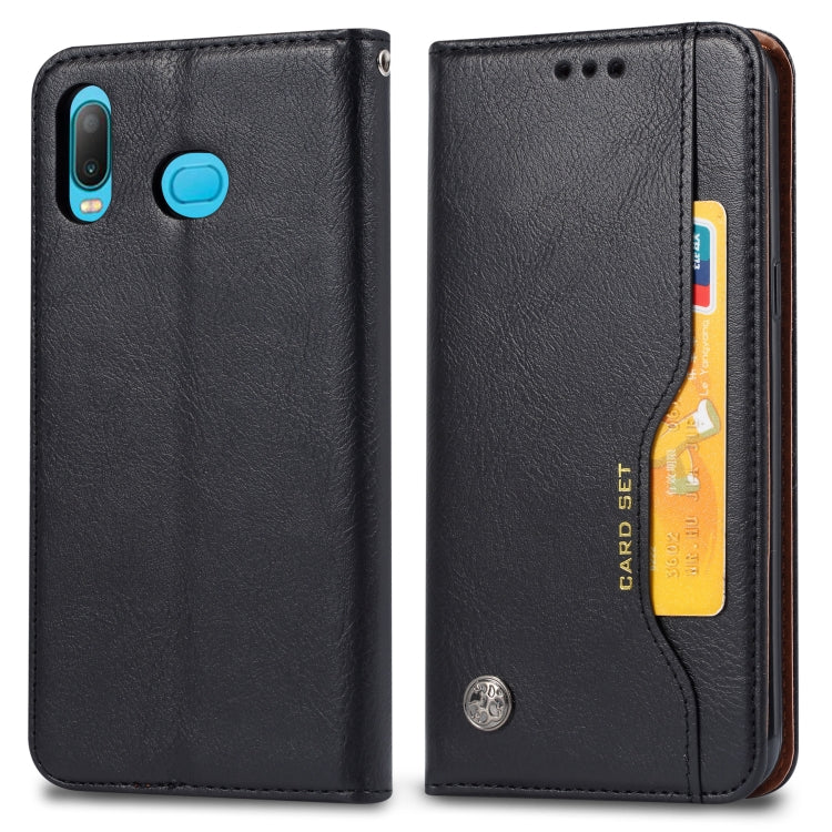 Knead Skin Texture Horizontal Flip Leather Case for Galaxy A6s, with Photo Frame & Holder & Card Slots & Wallet