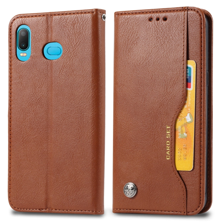 Knead Skin Texture Horizontal Flip Leather Case for Galaxy A6s, with Photo Frame & Holder & Card Slots & Wallet