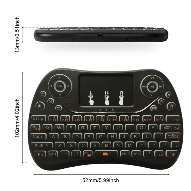 I8 Max 2.4GHz Mini Wireless Keyboard with Touchpad Rechargeable Fly Air Mouse Smart Game 3-color Backlit