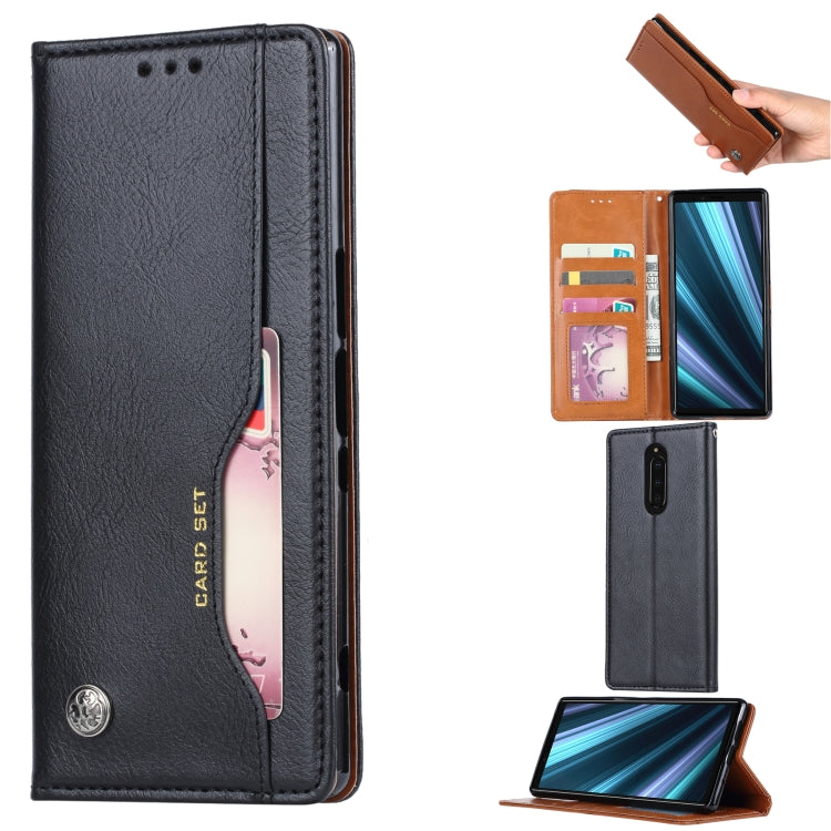 Knead Skin Texture Horizontal Flip Leather Case for Sony Xperia 1, with Photo Frame & Holder & Card Slots & Wallet