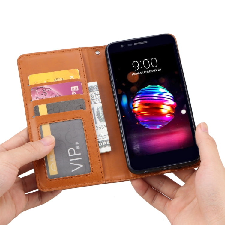 Knead Skin Texture Horizontal Flip Leather Case for LG K10 (2018), with Photo Frame & Holder & Card Slots & Wallet