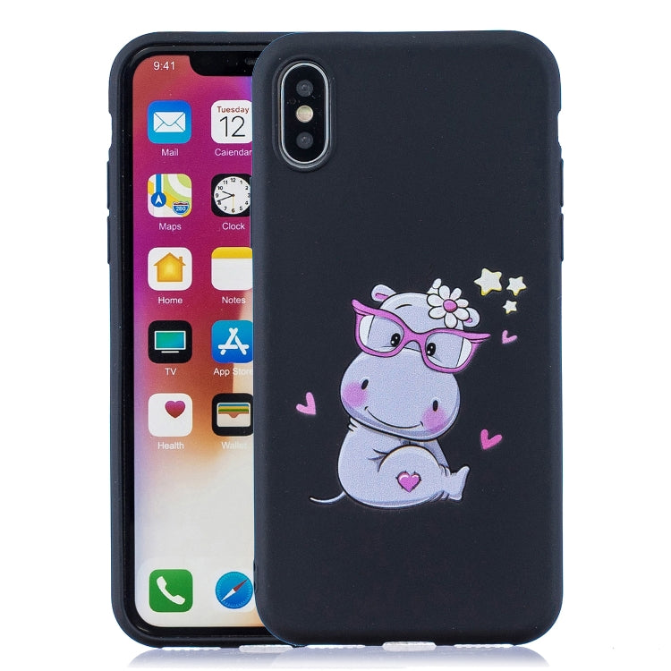 For iPhone XS Max Shockproof Protector Cover Full Coverage Silicone Case, Color:Hippo