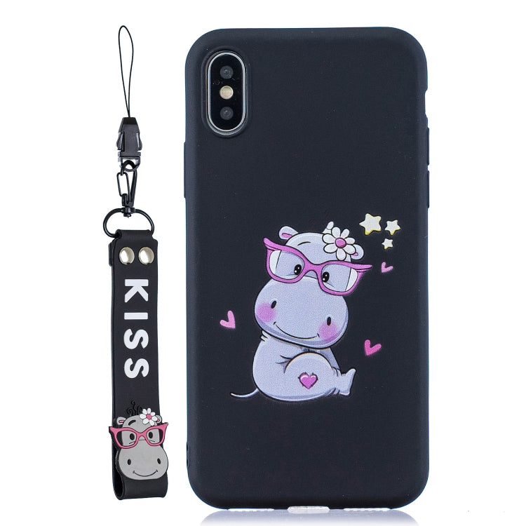 For iPhone XS Max Shockproof Protector Cover Full Coverage Silicone Case, Color:Hippo