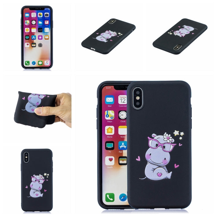 For iPhone XS Max Shockproof Protector Cover Full Coverage Silicone Case, Color:Hippo