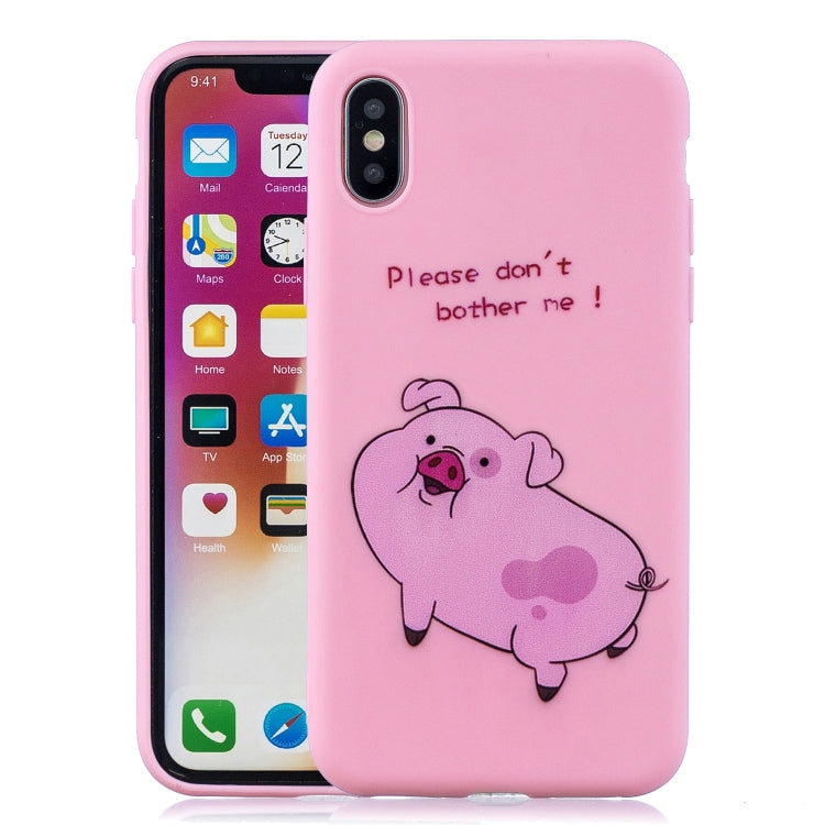 For iPhone XS Max Shockproof Protector Cover Full Coverage Silicone Case, Color:Pink pig