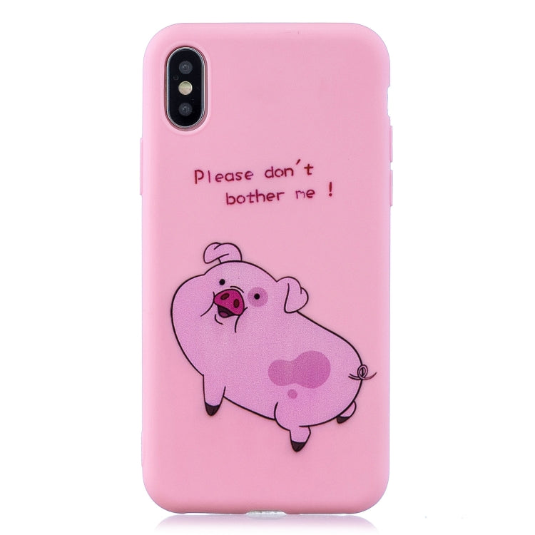 For iPhone XS Max Shockproof Protector Cover Full Coverage Silicone Case, Color:Pink pig