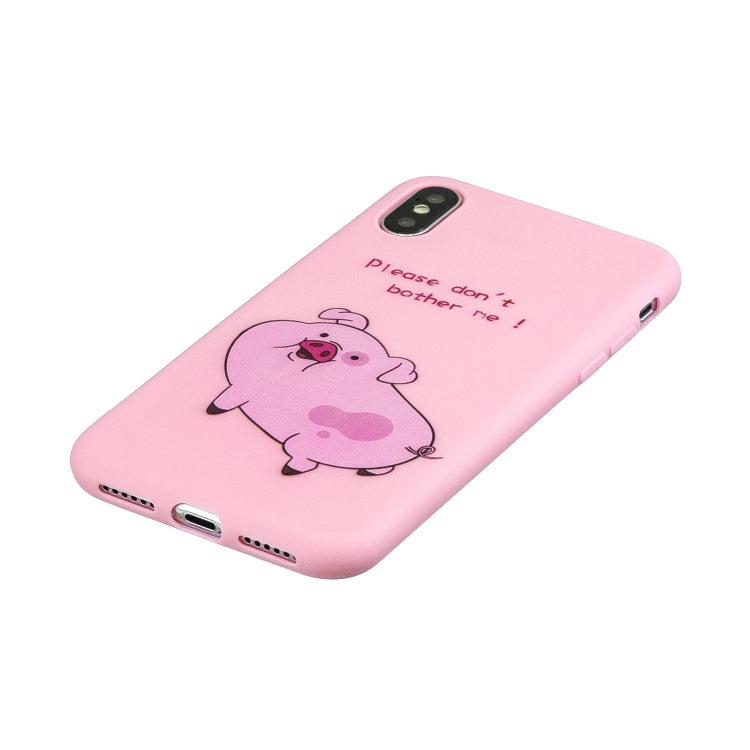 For iPhone XS Max Shockproof Protector Cover Full Coverage Silicone Case, Color:Pink pig