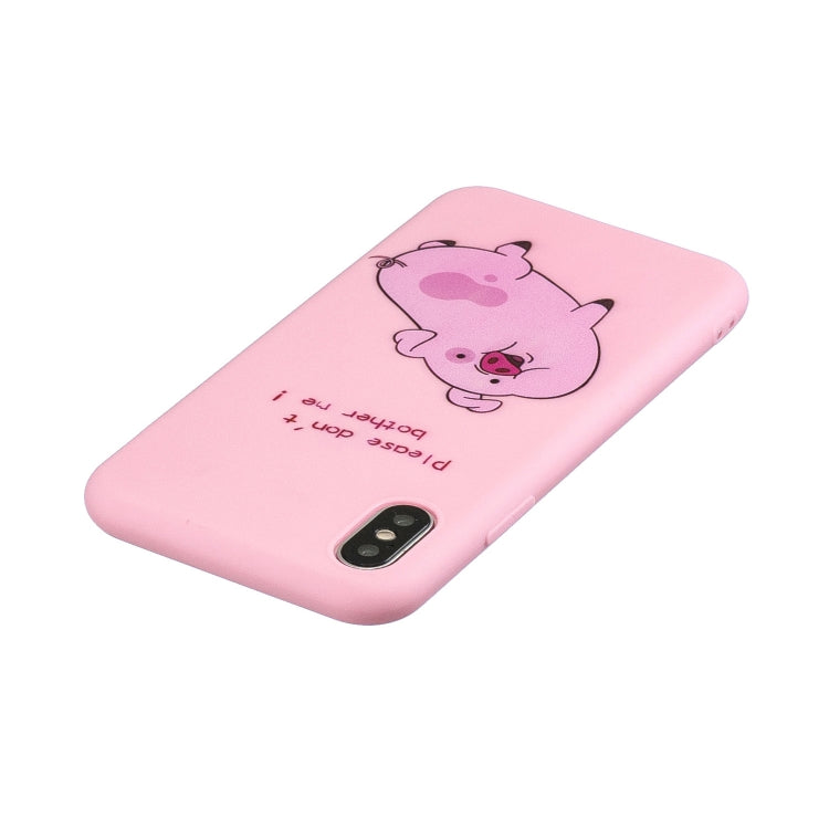 For iPhone XS Max Shockproof Protector Cover Full Coverage Silicone Case, Color:Pink pig
