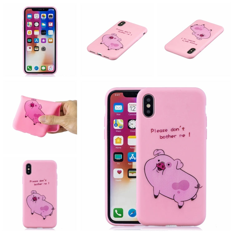 For iPhone XS Max Shockproof Protector Cover Full Coverage Silicone Case, Color:Pink pig