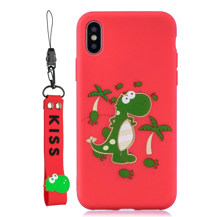 For iPhone XS Max Shockproof Protector Cover Full Coverage Silicone Case, Color:Dinosaur