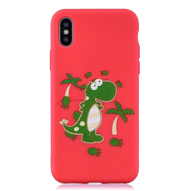 For iPhone XS Max Shockproof Protector Cover Full Coverage Silicone Case, Color:Dinosaur