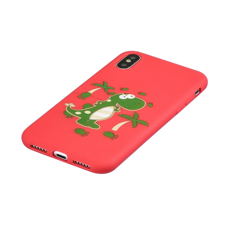 For iPhone XS Max Shockproof Protector Cover Full Coverage Silicone Case, Color:Dinosaur