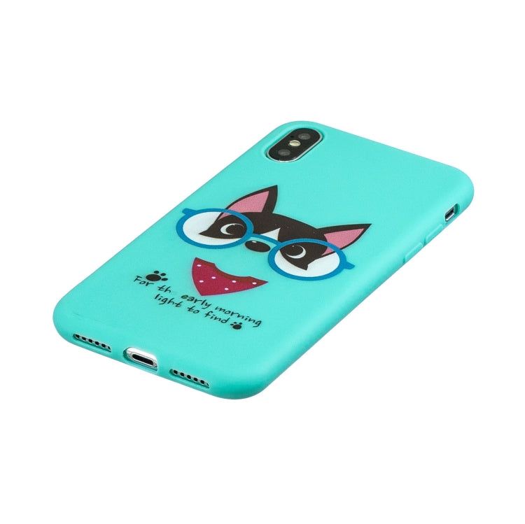 For iPhone XS Max Shockproof Protector Cover Full Coverage Silicone Case, Color:Eye dog
