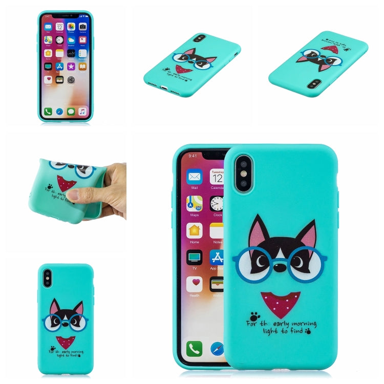 For iPhone XS Max Shockproof Protector Cover Full Coverage Silicone Case, Color:Eye dog